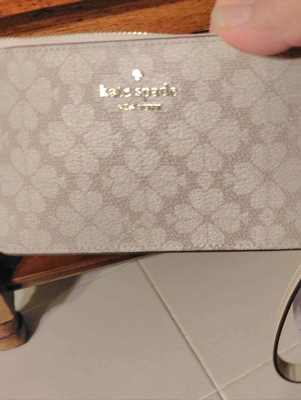 Kate Spade Tote Mini Wristlet Wallet 4 pc Spade Pattern Woven In Northern Italy - Picture 10 of 13
